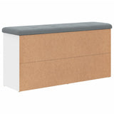 Shoe Bench White 102x32x50 cm Engineered Wood - 45-Degree Angle