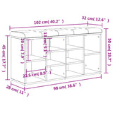 Shoe Bench White 102x32x50 cm Engineered Wood - Extra Image