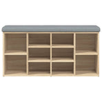 Shoe Bench Sonoma Oak 102x32x50 cm Engineered Wood