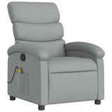 Massage Recliner Chair Light Grey Fabric - Side View