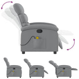 Massage Recliner Chair Light Grey Fabric - Close-Up Angle