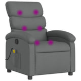 Massage Recliner Chair Dark Grey Fabric - Front View