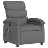 Massage Recliner Chair Dark Grey Fabric - Side View