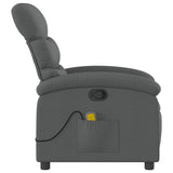 Massage Recliner Chair Dark Grey Fabric - 45-Degree Angle