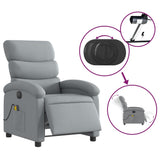Electric Massage Recliner Chair Light Grey Fabric - 45-Degree Angle