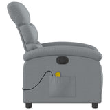 Electric Massage Recliner Chair Light Grey Fabric
