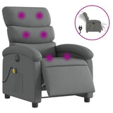 Electric Massage Recliner Chair Dark Grey Fabric - Front View