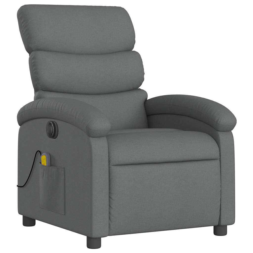 Electric Massage Recliner Chair Dark Grey Fabric
