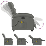 Electric Massage Recliner Chair Dark Grey Fabric