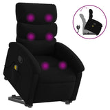 Stand up Massage Recliner Chair Black Fabric - Front View