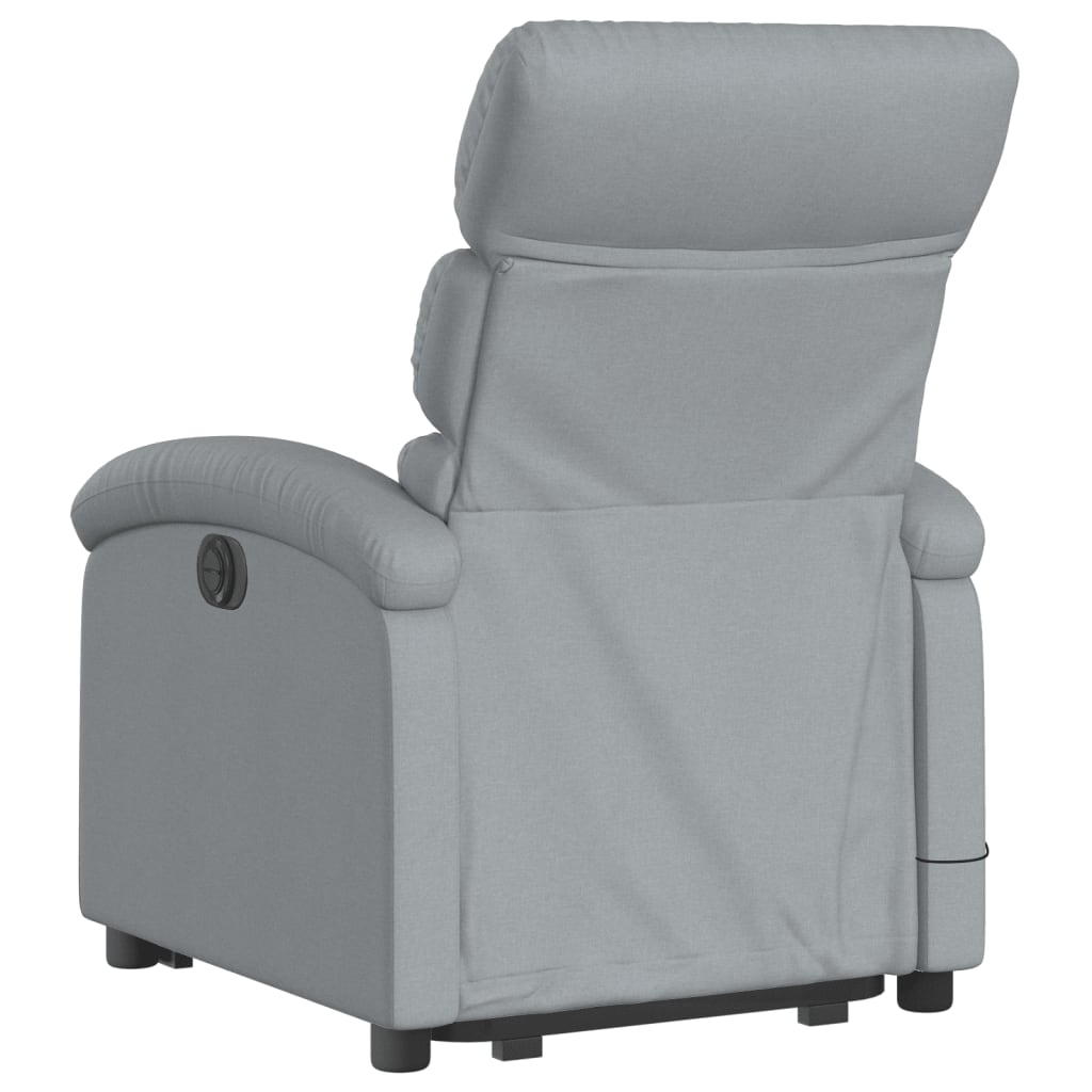 Electric Stand up Massage Recliner Chair Light Grey Fabric
