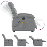 Electric Stand up Massage Recliner Chair Light Grey Fabric
