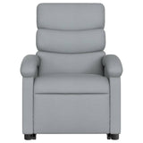 Electric Stand up Massage Recliner Chair Light Grey Fabric - Low Angle