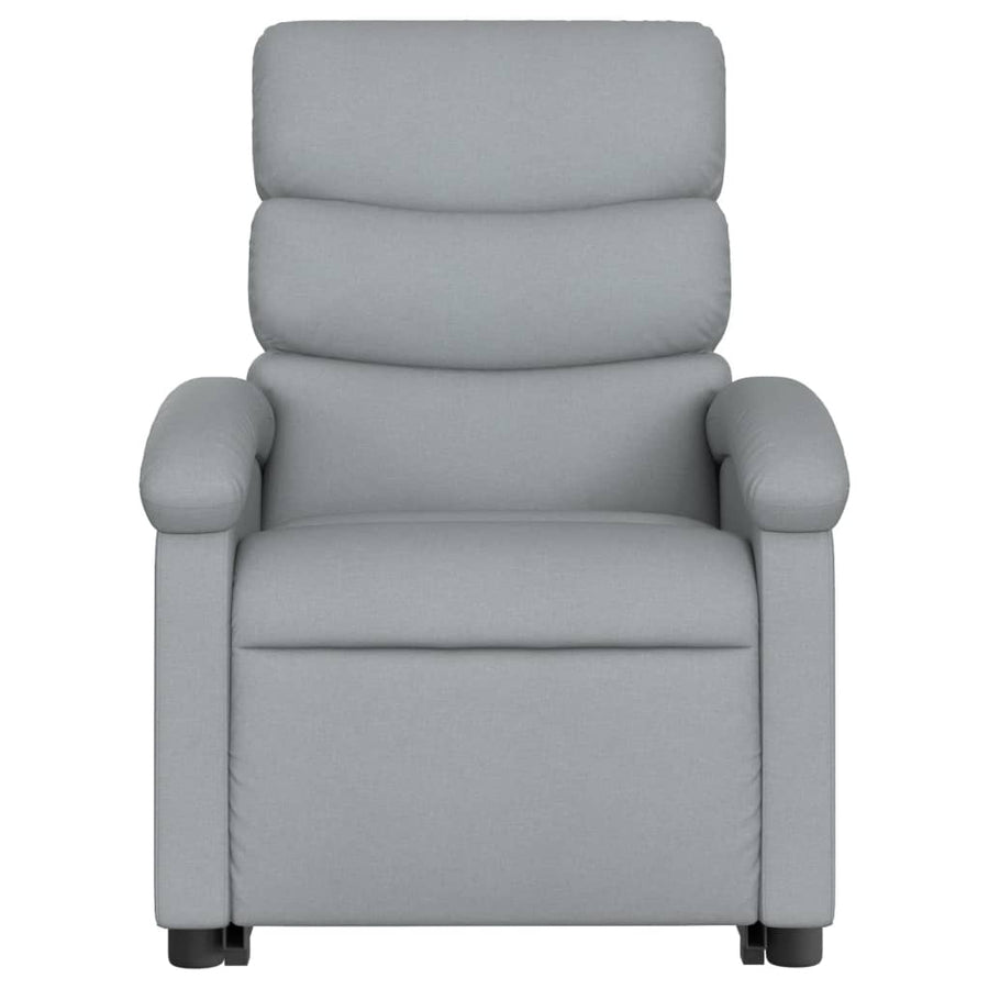Electric Stand up Massage Recliner Chair Light Grey Fabric