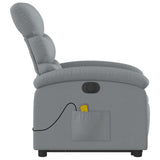 Electric Stand up Massage Recliner Chair Light Grey Fabric
