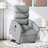 Electric Stand up Massage Recliner Chair Light Grey Fabric