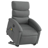 Electric Stand up Massage Recliner Chair Dark Grey Fabric - Side View