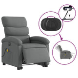 Electric Stand up Massage Recliner Chair Dark Grey Fabric - Rear View