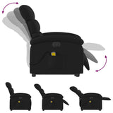 Electric Stand up Massage Recliner Chair Black Fabric