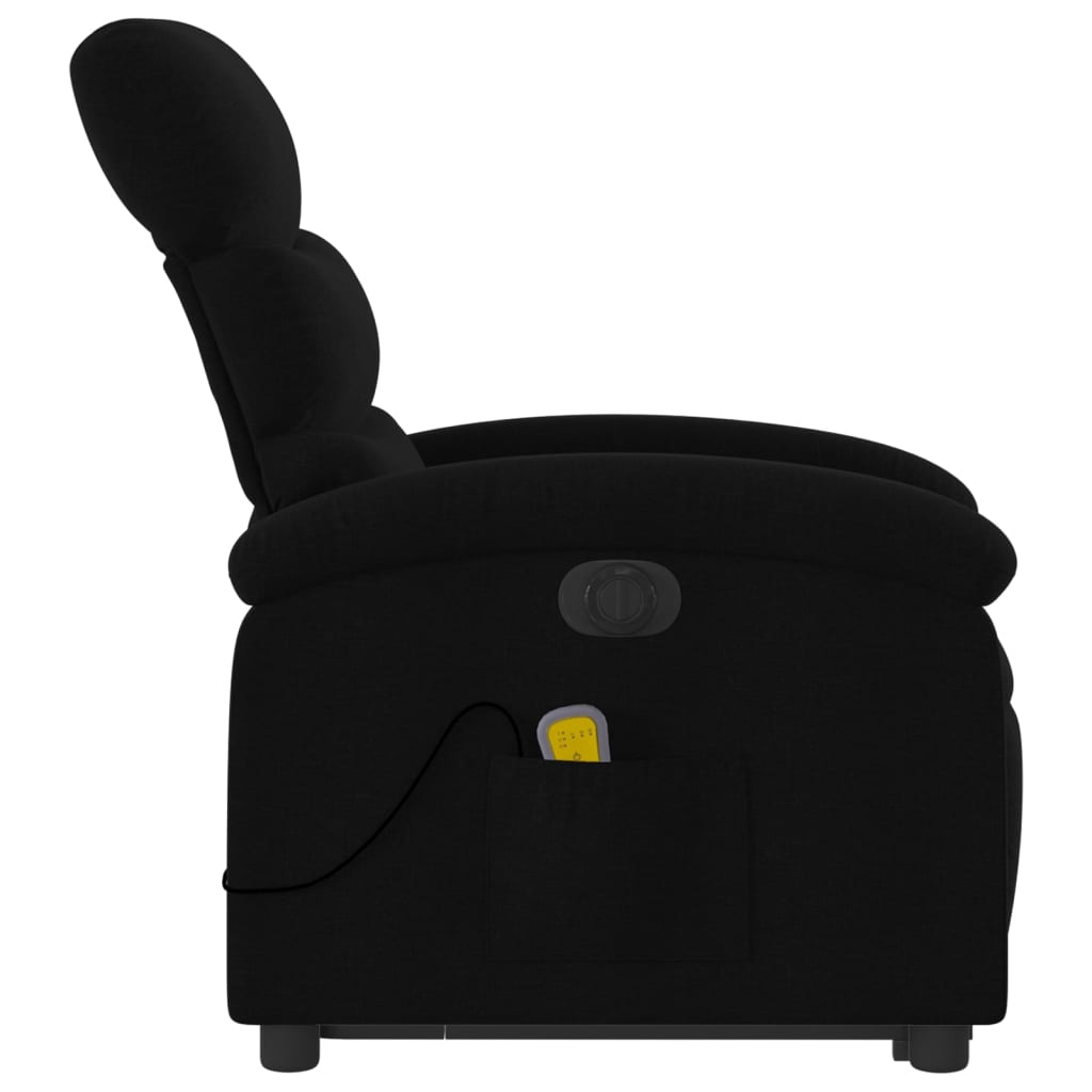 Electric Stand up Massage Recliner Chair Black Fabric