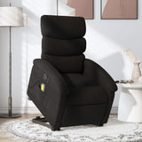 Electric Stand up Massage Recliner Chair Black Fabric