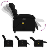 Massage Recliner Chair Black Faux Leather - Close-Up Angle