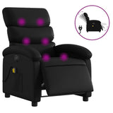 Electric Massage Recliner Chair Black Faux Leather - Front View