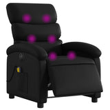 Electric Massage Recliner Chair Black Faux Leather