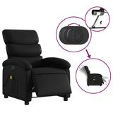 Electric Massage Recliner Chair Black Faux Leather - Low Angle