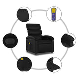 Electric Massage Recliner Chair Black Faux Leather - Extra Image