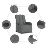 Recliner Chair Dark Grey Fabric - Close-Up Angle