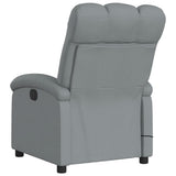 Massage Recliner Chair Light Grey Fabric - Rear View