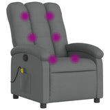 Massage Recliner Chair Dark Grey Fabric - Front View