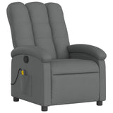 Massage Recliner Chair Dark Grey Fabric - Side View