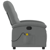 Massage Recliner Chair Dark Grey Fabric - 45-Degree Angle
