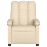 Massage Recliner Chair Cream Fabric - Top-Down View