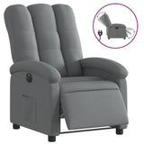 Electric Recliner Chair Dark Grey Fabric - Front View