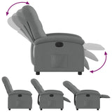 Electric Recliner Chair Dark Grey Fabric