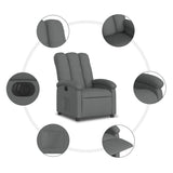 Electric Recliner Chair Dark Grey Fabric - Close-Up Angle