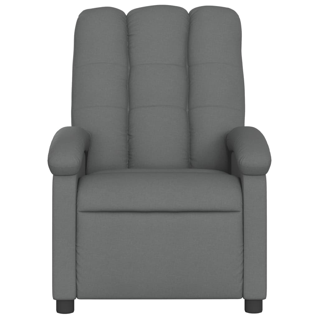Electric Recliner Chair Dark Grey Fabric