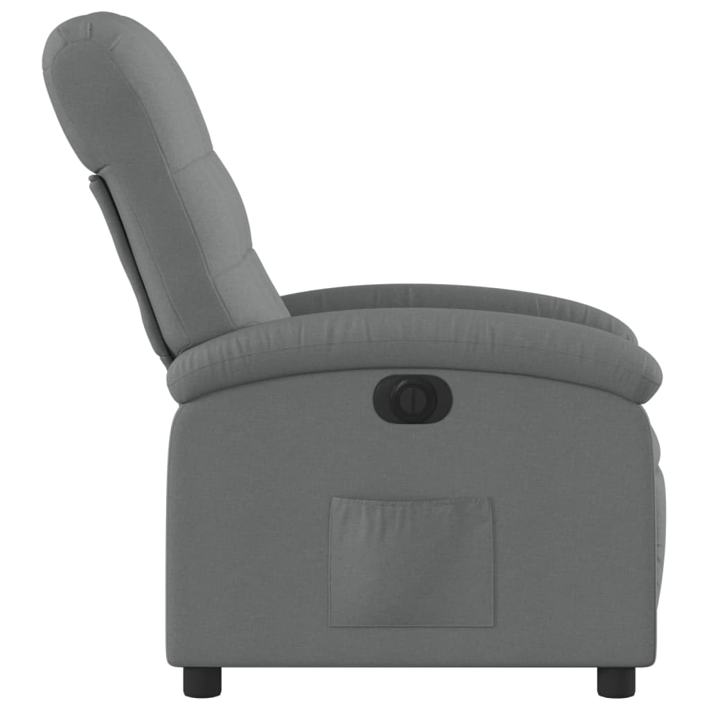 Electric Recliner Chair Dark Grey Fabric