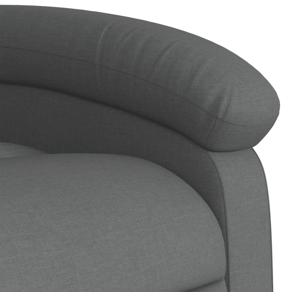 Electric Recliner Chair Dark Grey Fabric