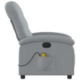 Electric Massage Recliner Chair Light Grey Fabric - Extra Image