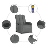 Electric Massage Recliner Chair Dark Grey Fabric - Close-Up Angle