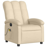 Electric Massage Recliner Chair Cream Fabric - Top-Down View