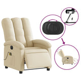 Electric Massage Recliner Chair Cream Fabric