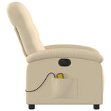 Electric Massage Recliner Chair Cream Fabric - Extra Image
