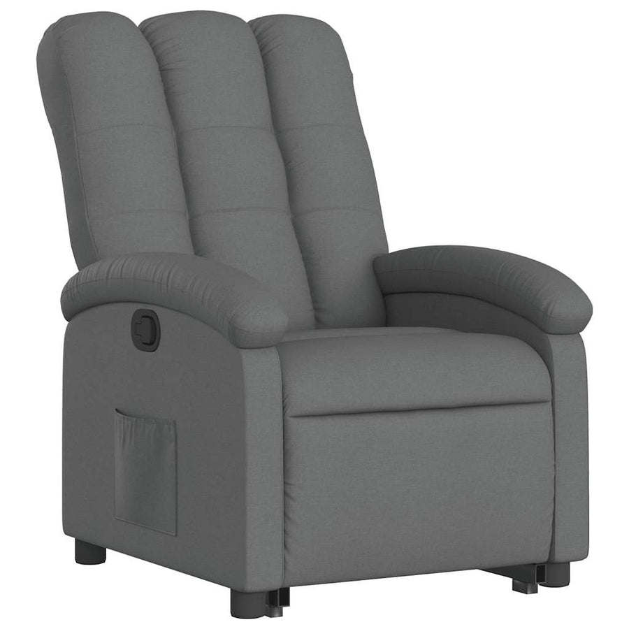 Stand up Recliner Chair Dark Grey Fabric