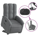 Stand up Recliner Chair Dark Grey Fabric - 45-Degree Angle
