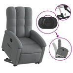 Stand up Recliner Chair Dark Grey Fabric